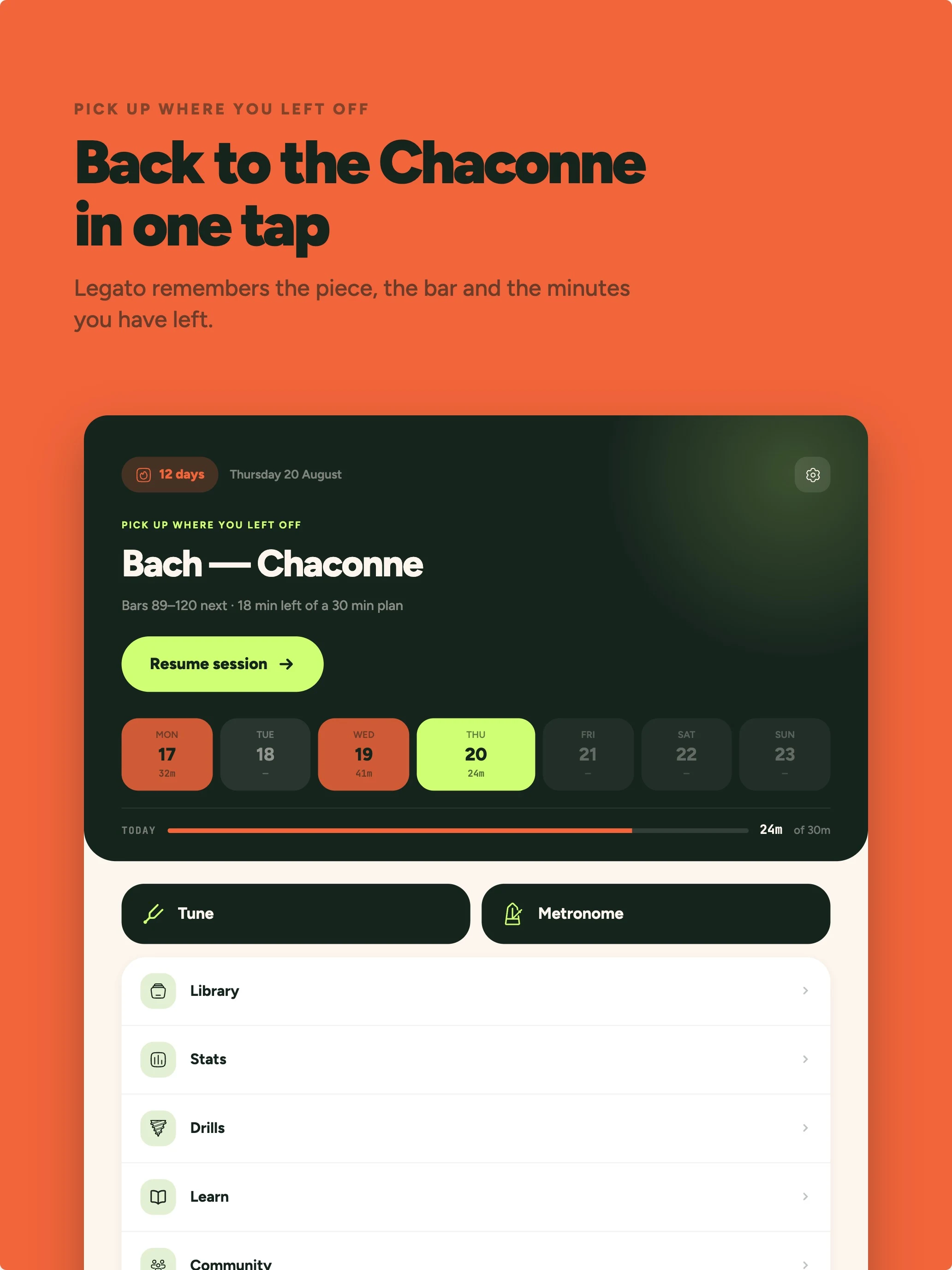 Legato: Music Practice Journal screenshot