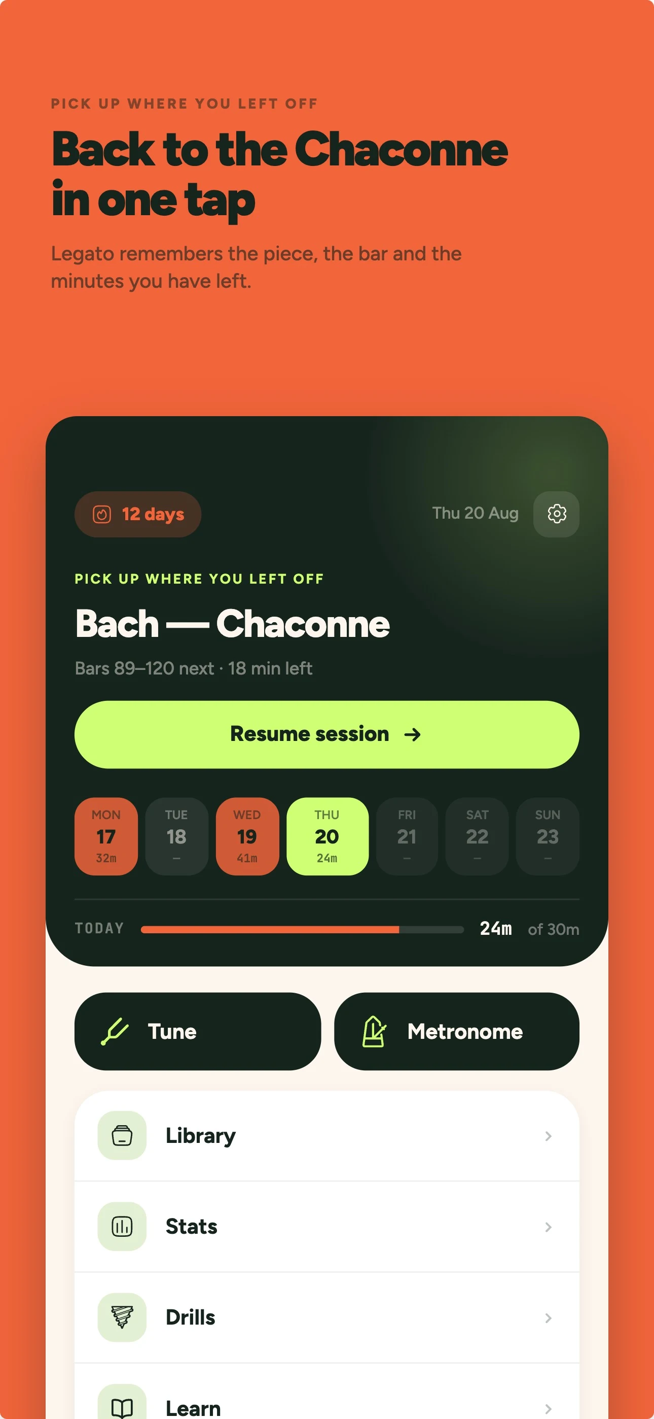 Legato: Music Practice Journal screenshot